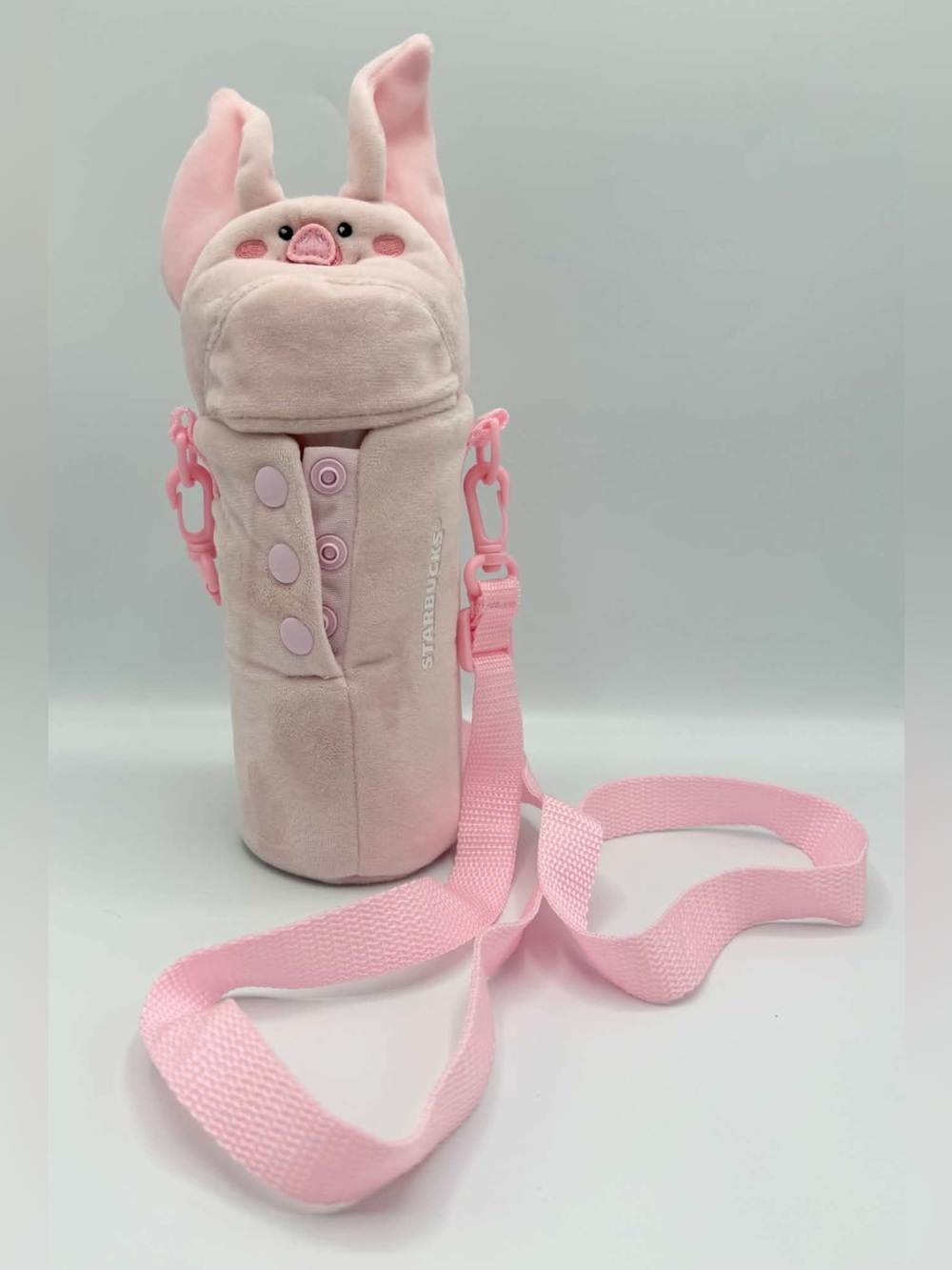 Starbucks Pink Cherry Blossom Sakura Pig Music Sleeve Holder Steel Tumbler 14Oz